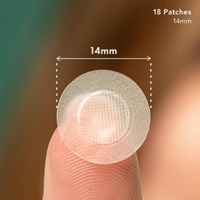 Rael Pimple Patches with tea tree oil on blemish for soothing care.