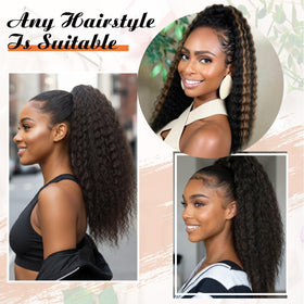 Rafabcici natural black yaki straight texture blends with hair