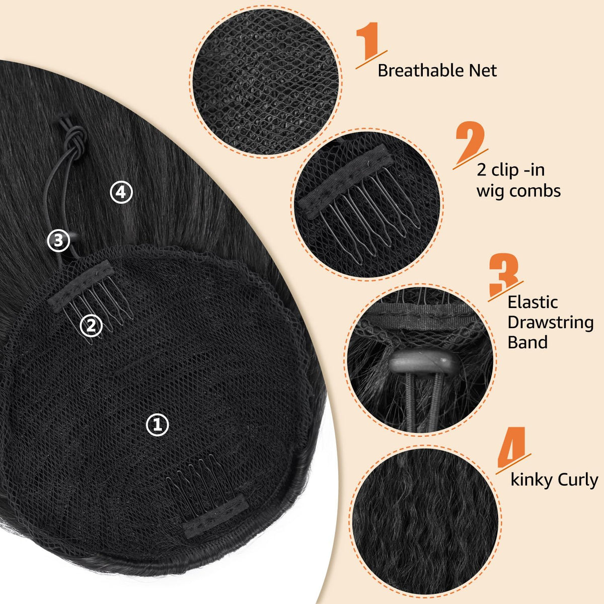 Rafabcici lightweight full 16-inch ponytail adds volume
