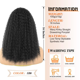 Rafabcici ponytail with inner combs for secure fit