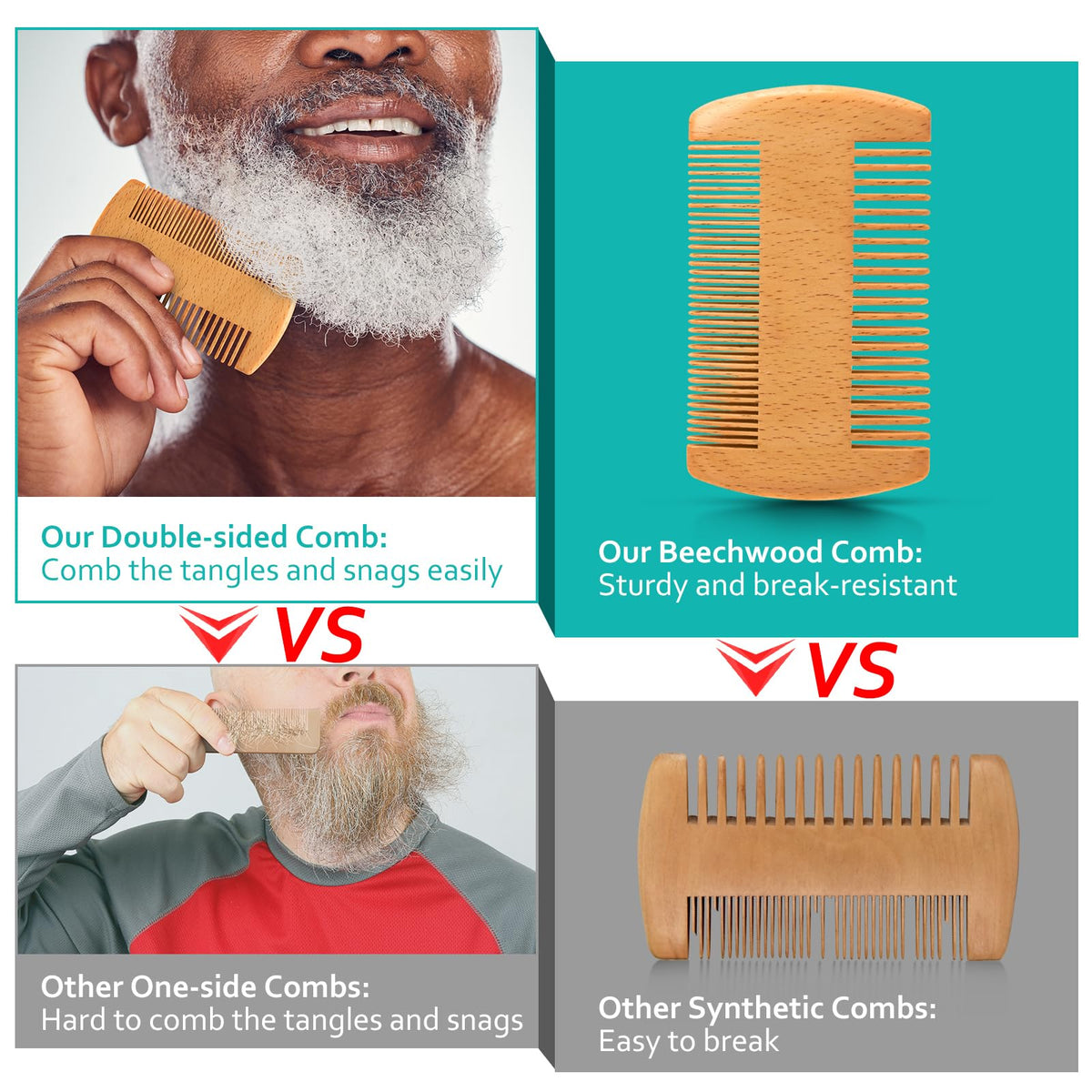RAFFIN boar bristle brush distributes natural oils for a polished beard