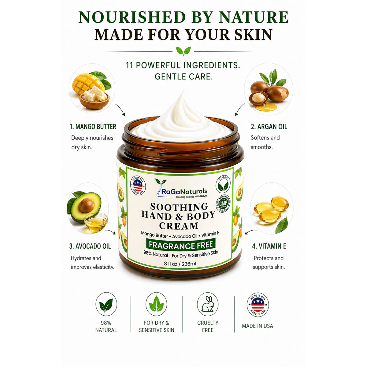 RaGaNaturals argan oil mango butter ingredients nourish skin