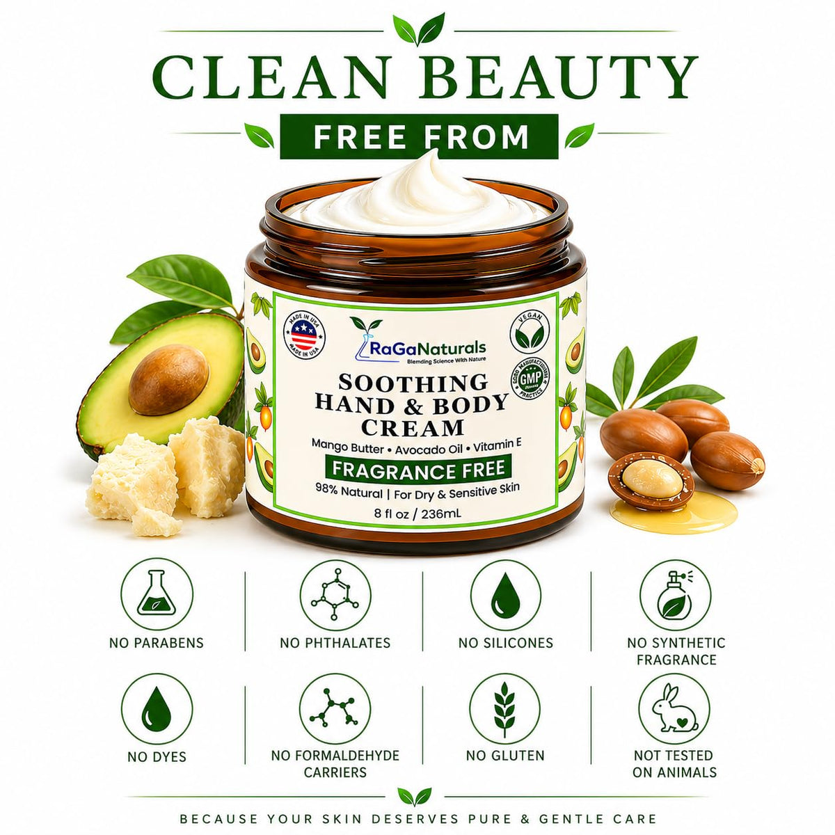 RaGaNaturals texture shows non-greasy, fast-absorbing finish