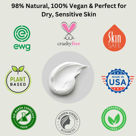 RaGaNaturals unscented lotion on dry skin area showing absorption