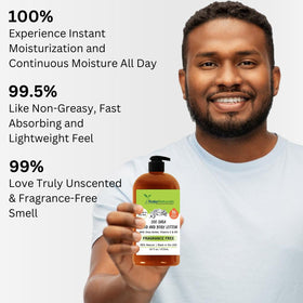 RaGaNaturals unscented lotion pump ready for easy application