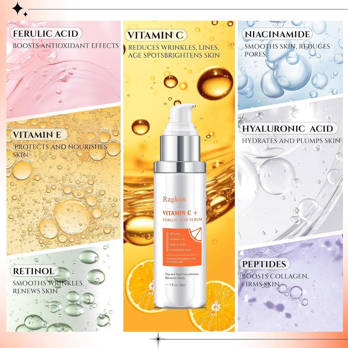 Ragkun lightweight serum texture swirl suggests silky finish and hydration.
