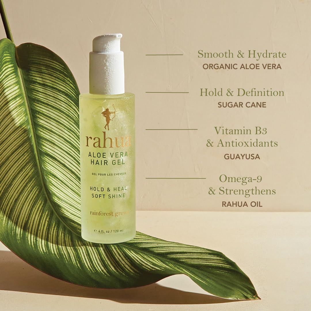 Damp hair with Rahua Aloe Vera Gel ready for styling