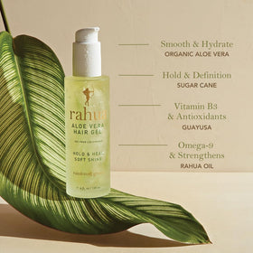 Damp hair with Rahua Aloe Vera Gel ready for styling