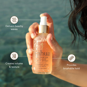 Rahua Enchanted Island Salt Spray pink sea salt close-up highlighting minerals.