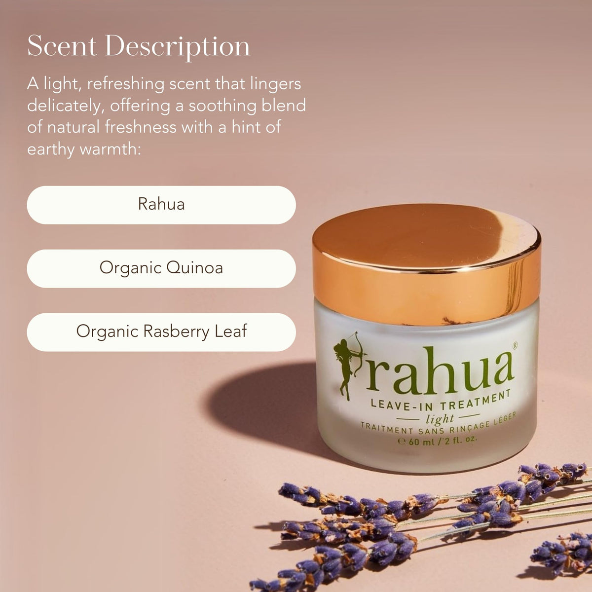 Rahua Leave-In Light hair section damp demonstrates anti-frizz action and even distribution