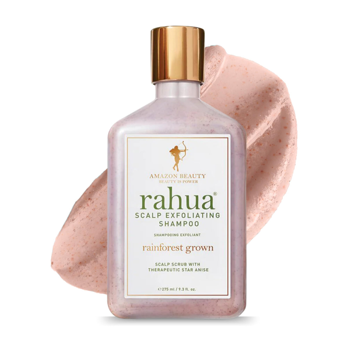 Rahua Scalp Exfoliating Shampoo bottle shows a refreshing, spa-like cleanse.