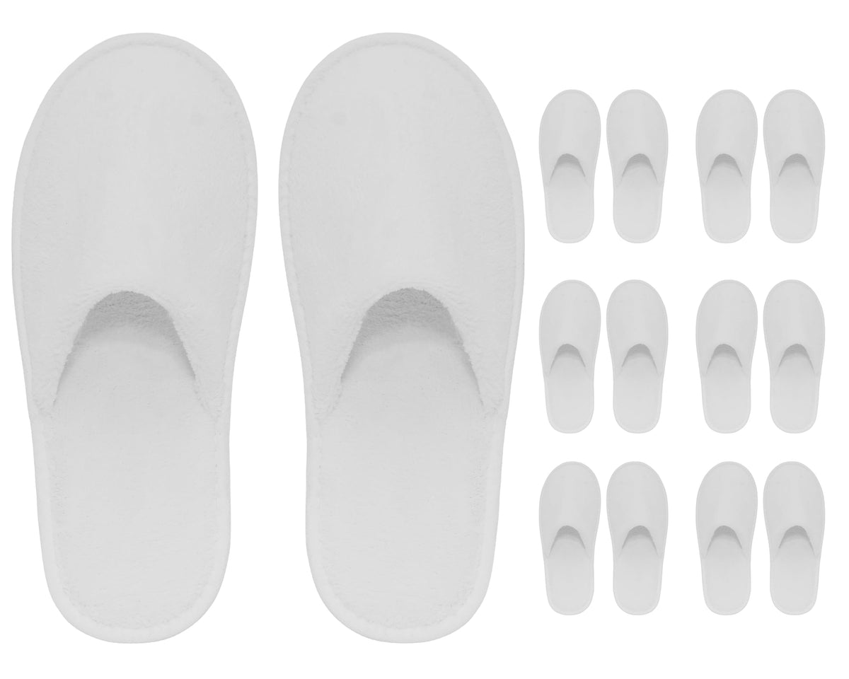 Rahzii spa slippers front view; six disposable pairs ideal for guest welcome