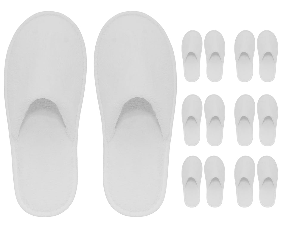 Rahzii spa slippers front view; six disposable pairs ideal for guest welcome