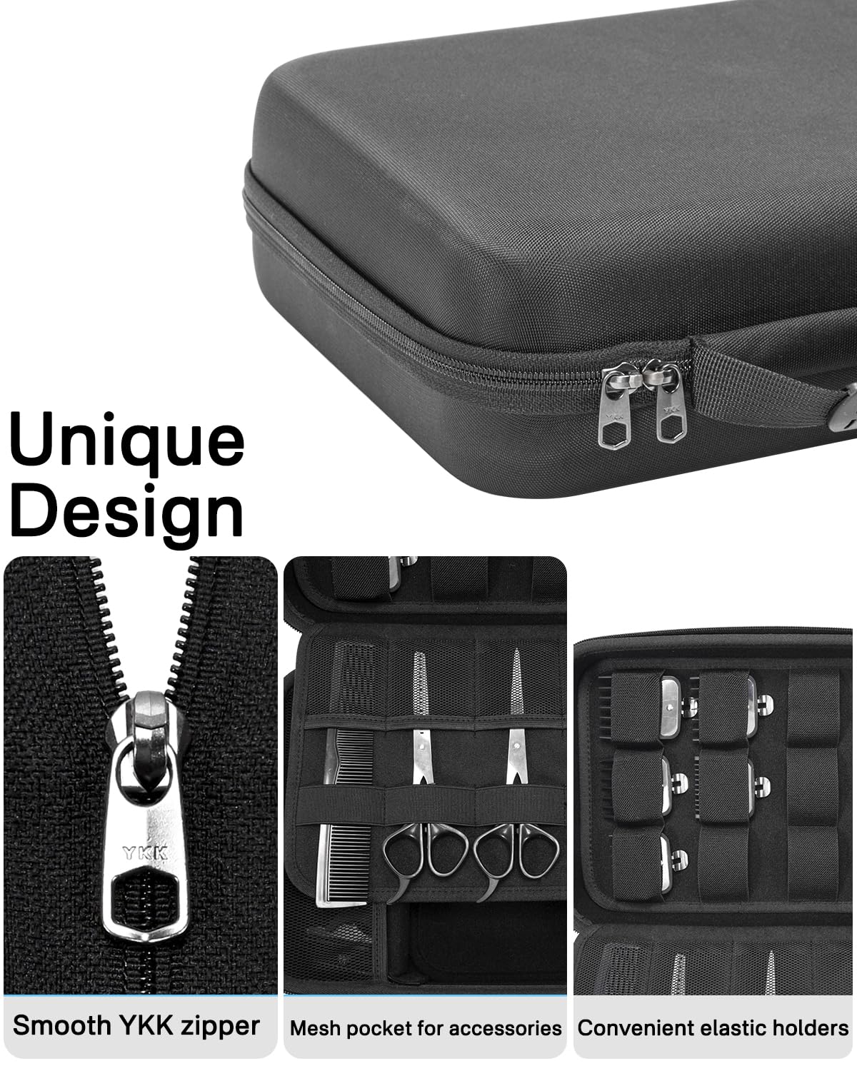 RAIACE elastic band secures clippers during transport.