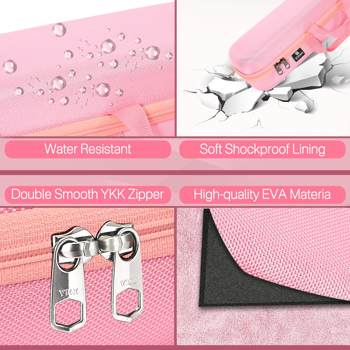 RAIACE case features a smooth YKK zipper for easy opening and closing