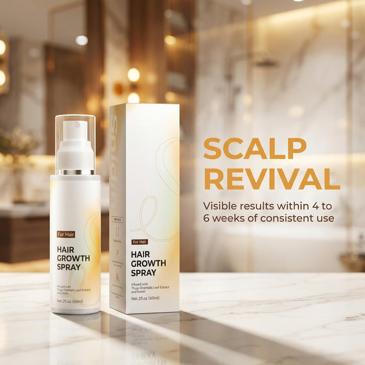 RAIFIN Hair Growth Spray pump-dispense enables quick scalp application for daily use.