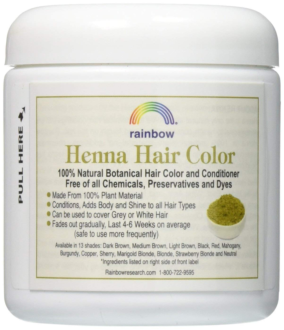 Rainbow Research Henna Persian Light Brown pack shows pure plant-based color option.