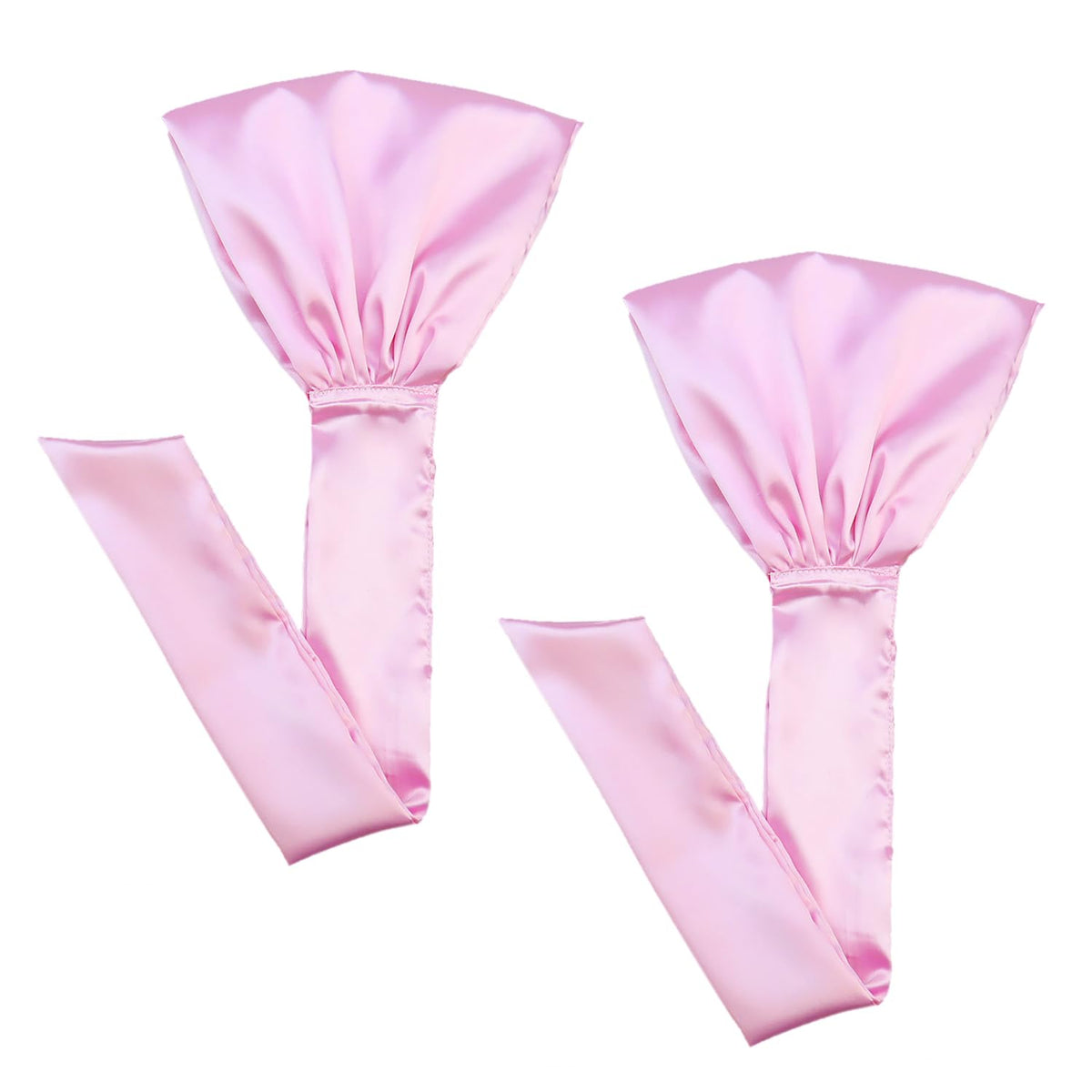 Rainbowstar satin hair wrap on head at night for secure protection.