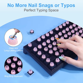 Raised Button bling bubbles pink keycaps modern look with smooth typing.