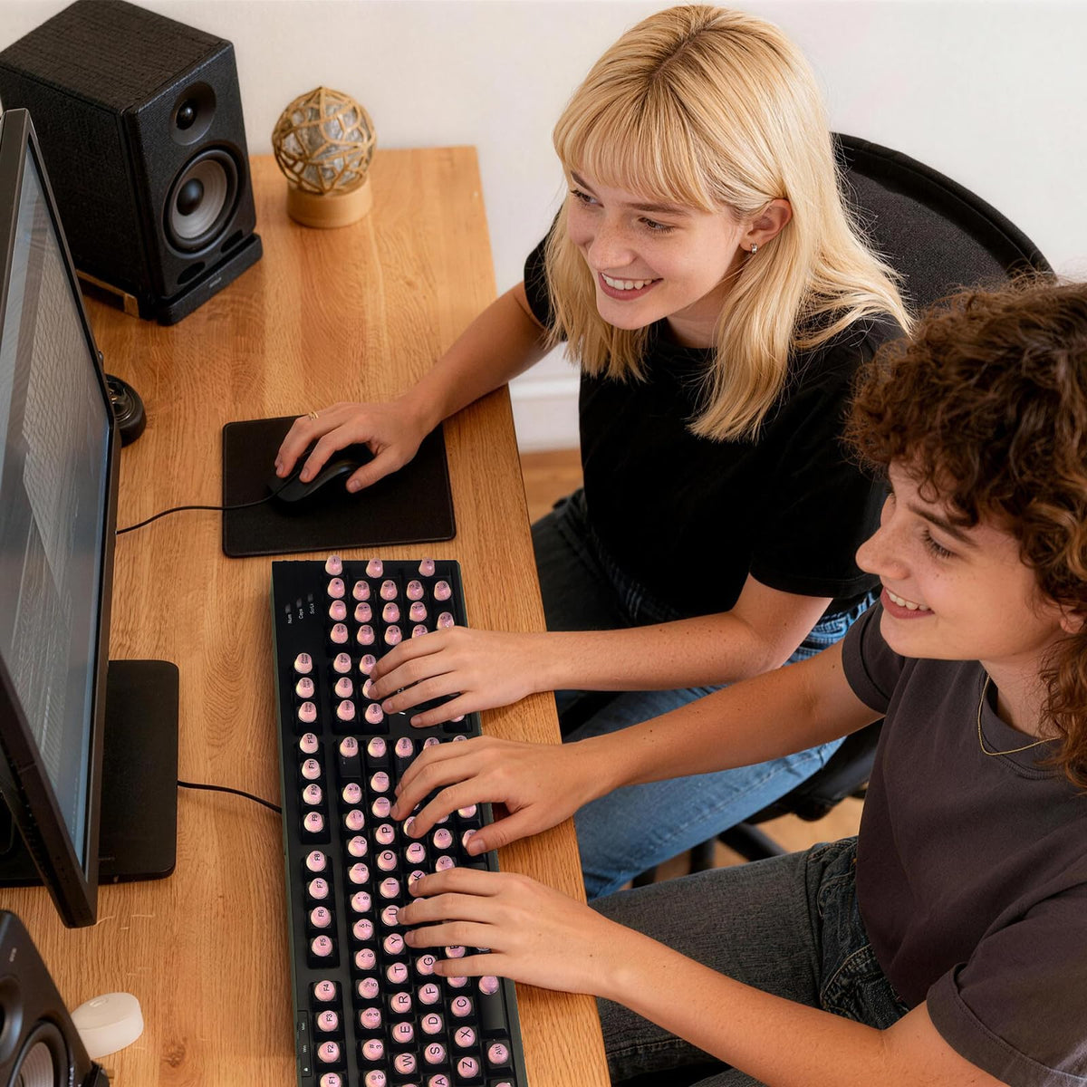 Raised Button fashion-forward accessory for women with bling on keyboards.