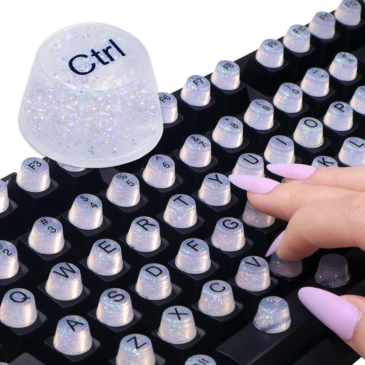 Raised Button raised keyboard stickers for long nails improve typing comfort.