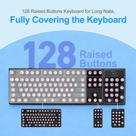 Raised Button soft silicone nail-art keycaps pink offer tactile typing feel.