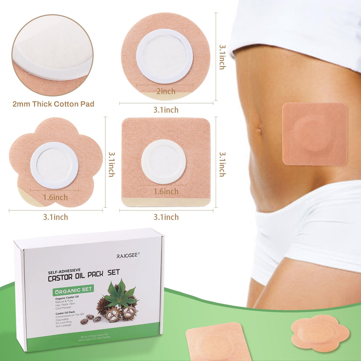 RAJOSEE plum blossom patch offers flexible coverage for curved areas.
