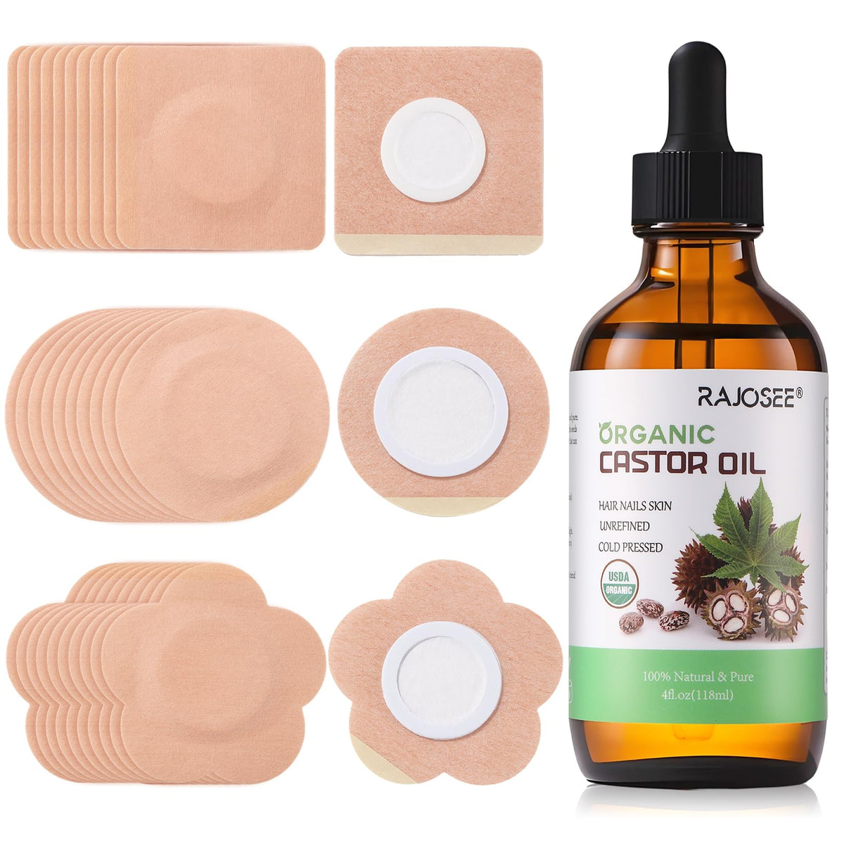 RAJOSEE round belly button patch for focused oil absorption and comfort.