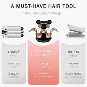 RAKUKOKKU dual voltage travels globally for consistent styling effects