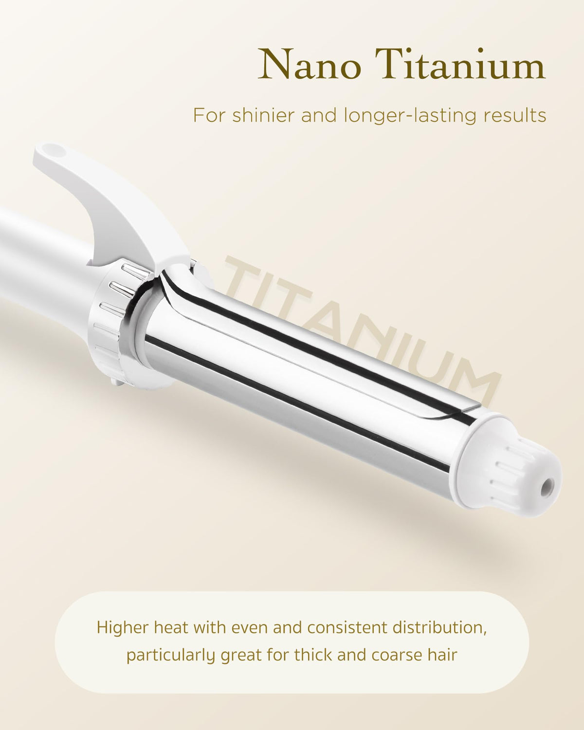 RAKUKOKKU curling iron with five heat settings for customizable waves