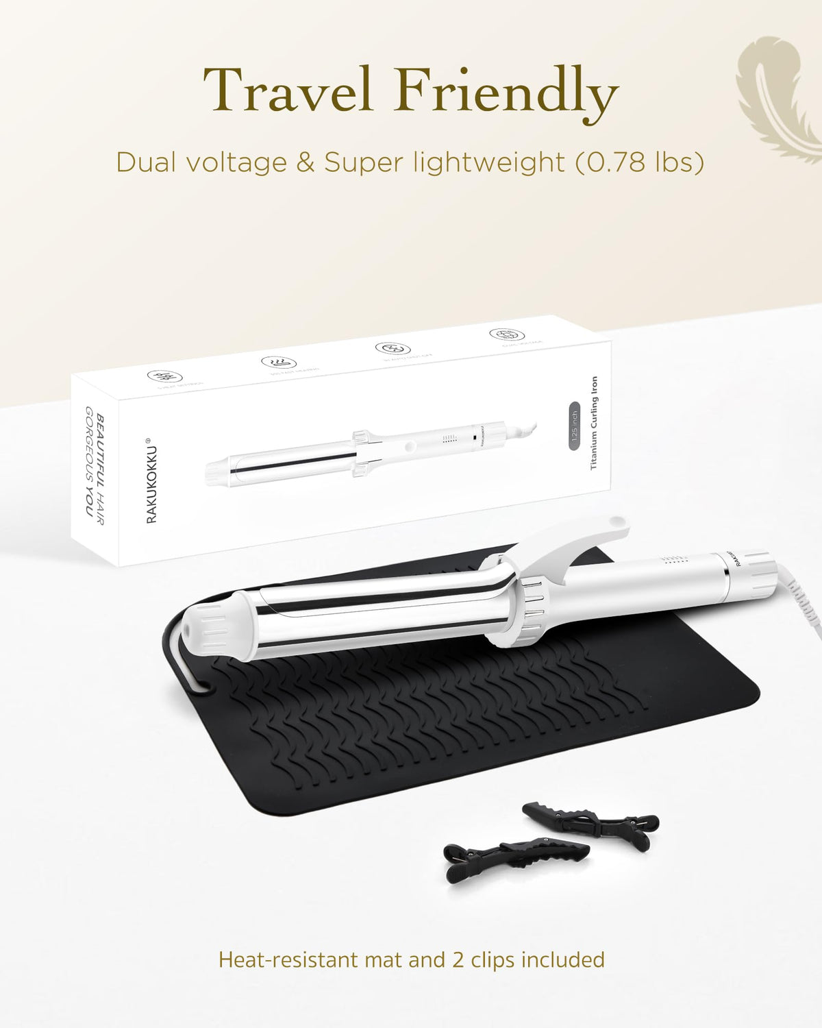 RAKUKOKKU mirror-smooth titanium surface reduces snagging and frizz