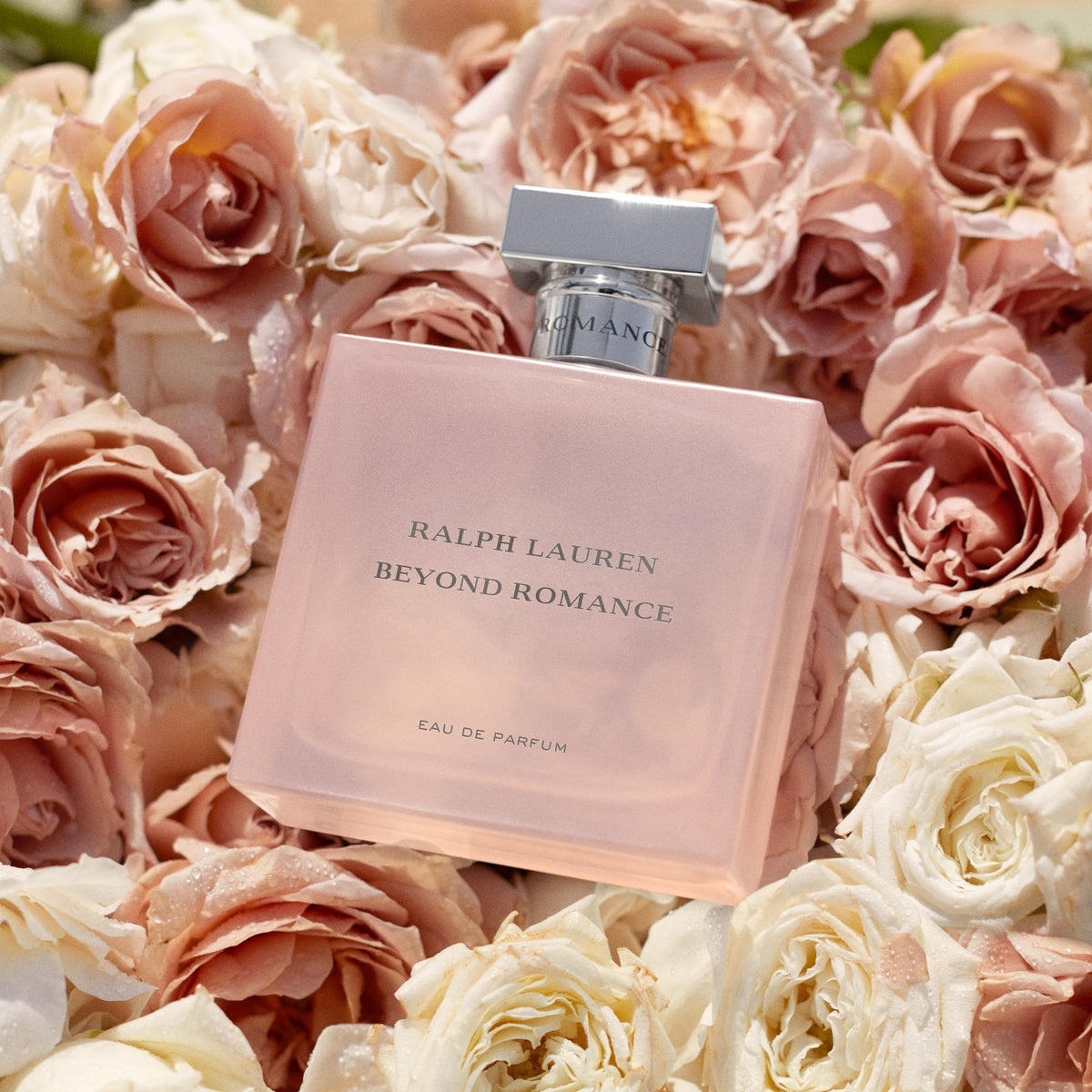 Ralph Lauren Beyond Romance elegant spritz bottle with cap and spray.