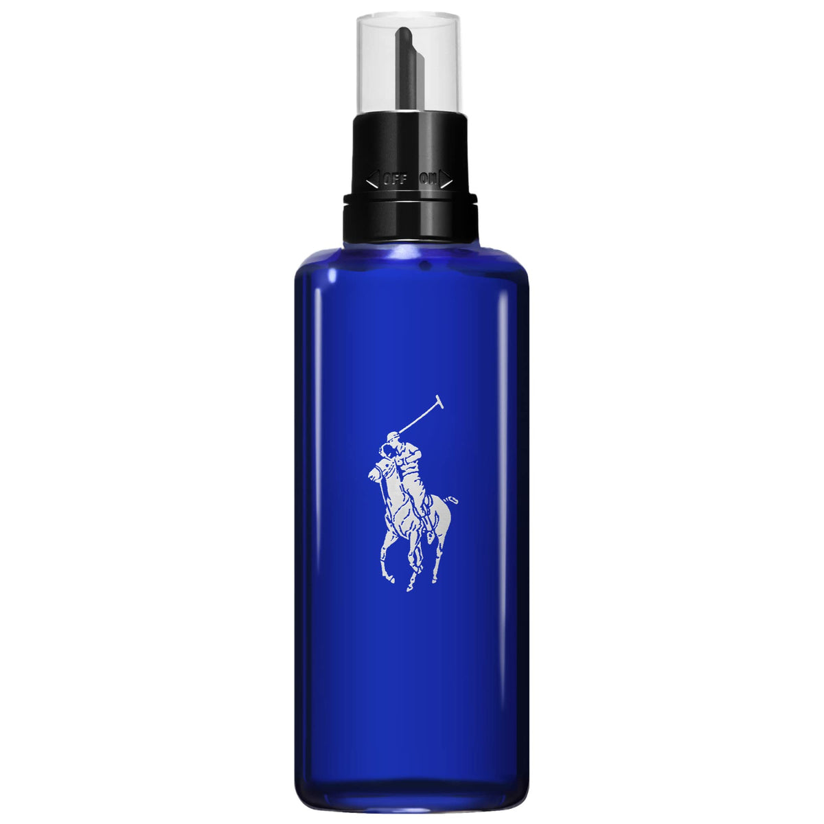 Ralph Lauren Polo Blue refill bottle cap close-up for easy reapplication