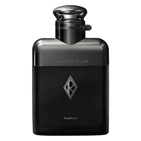 Ralph Lauren Ralph's Club bottle on display, highlighting woody and amber notes for confident evenings.