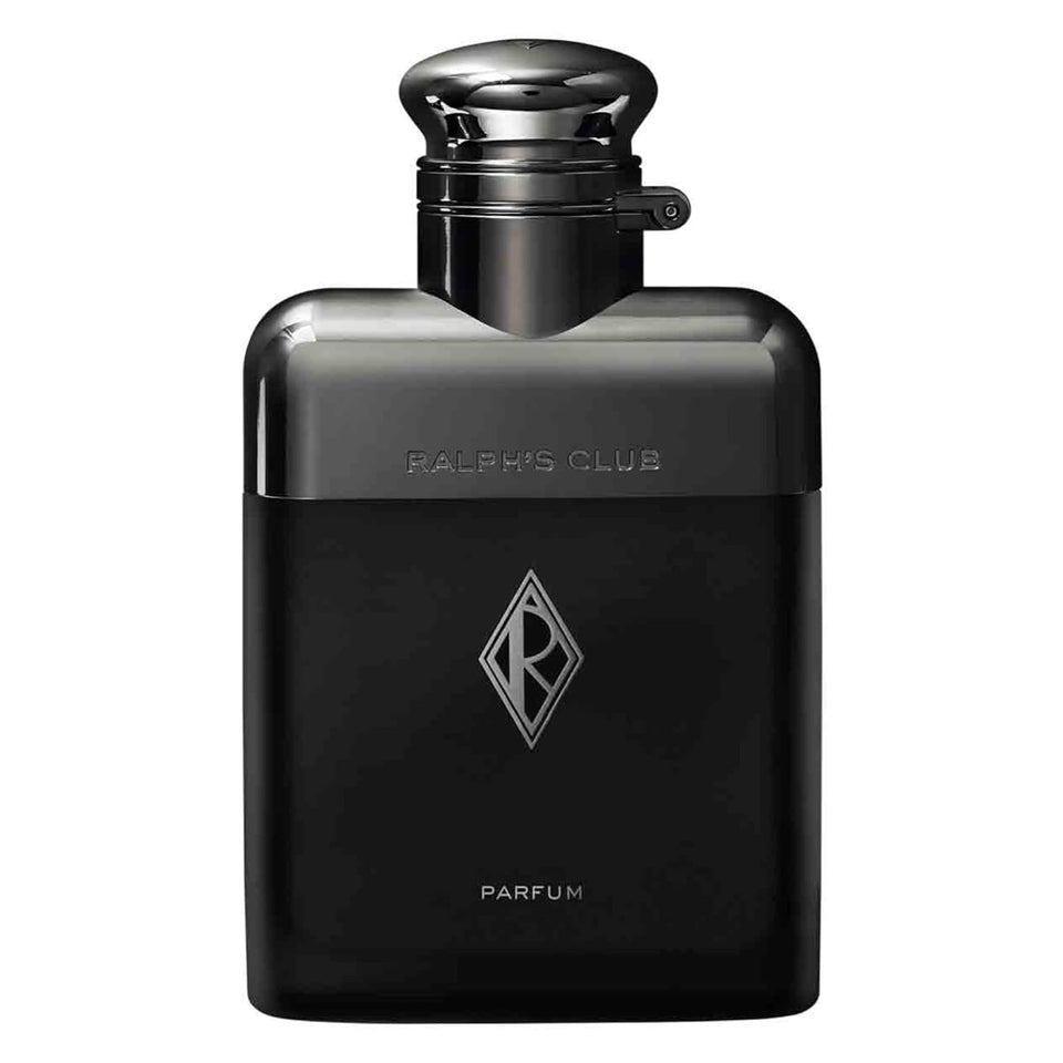 Ralph Lauren Ralph's Club bottle on display, highlighting woody and amber notes for confident evenings.