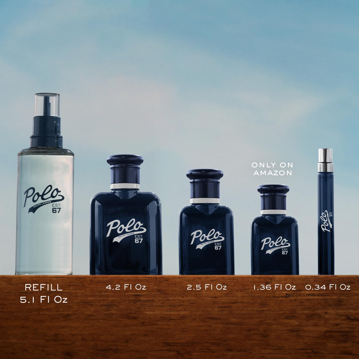 Ralph Lauren Polo 67 compact travel-size bottle for on-the-go use.