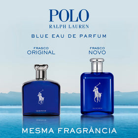 Polo Blue bottle against white background highlights its clean, coastal-inspired aesthetics for everyday style