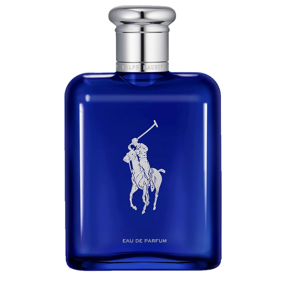 Ralph Lauren Polo Blue EDP bottle on a clean surface highlighting fresh aquatics