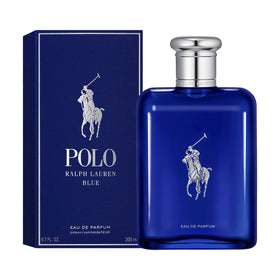 Ralph Lauren Polo Blue spray bottle applied to pulse points for day-long freshness