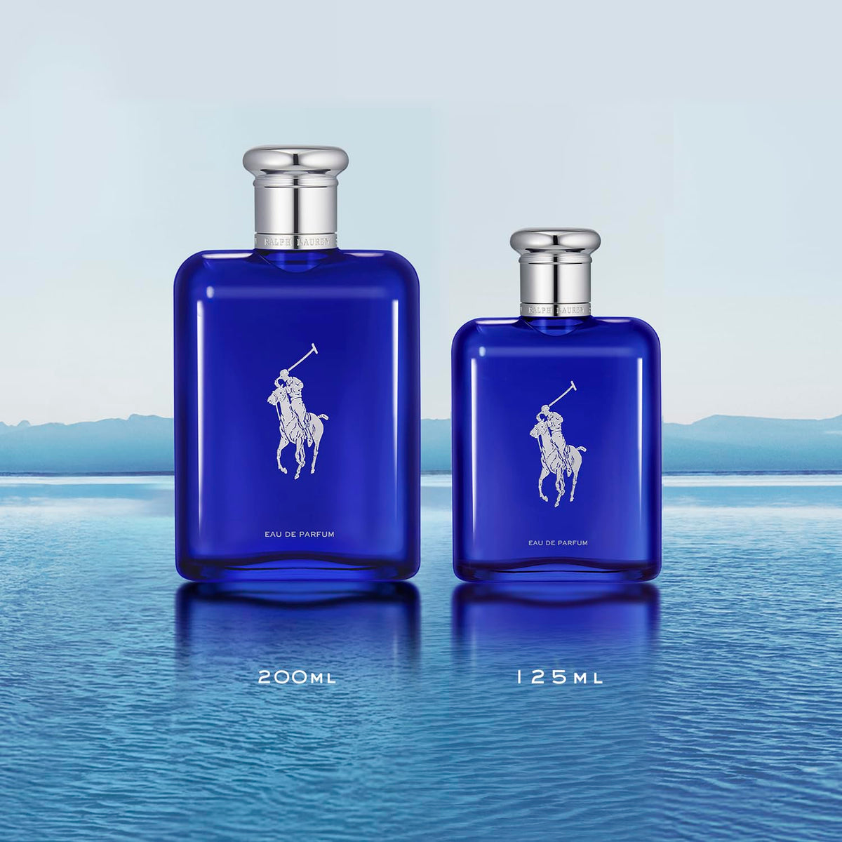 Lifestyle scene with Polo Blue conveys modern masculine elegance and freshness