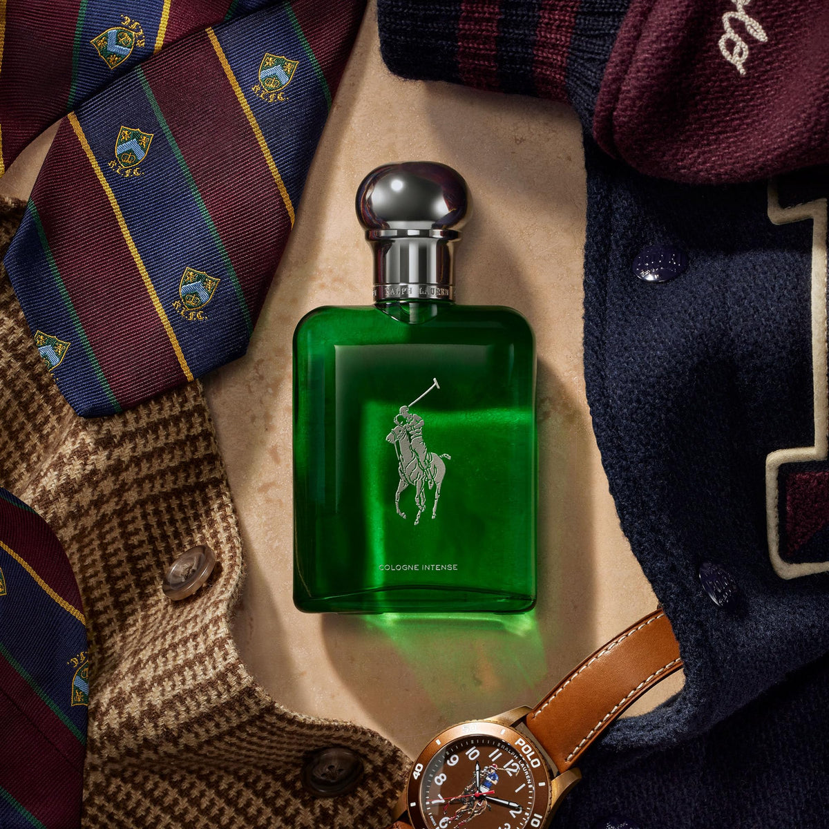 Ralph Lauren Polo Intense woodsy patchouli note impression conveys lasting masculinity