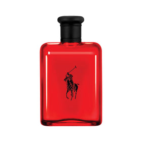 Ralph Lauren Polo Red bottle curves with a matte black finish for a bold, confident impression.