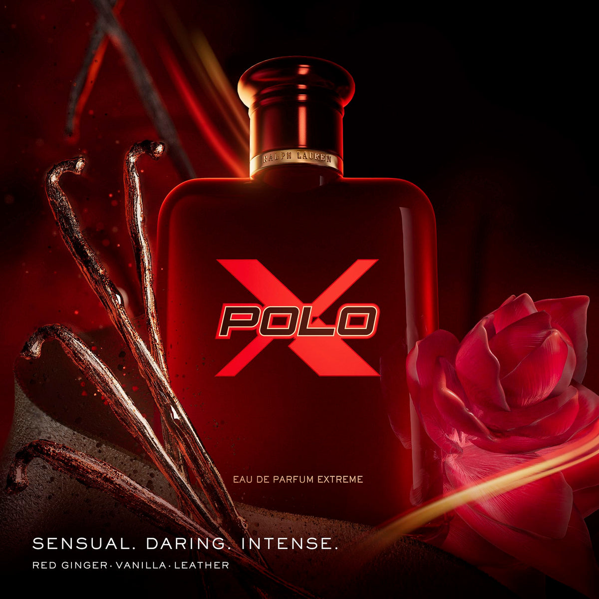 Ralph Lauren Polo Red Extreme bottle closeup showing premium craftsmanship