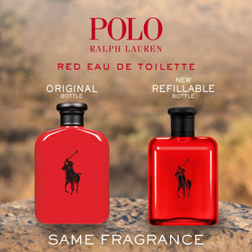 Ralph Lauren Polo Red application on pulse points for lasting presence.