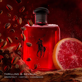 Ralph Lauren Polo Red sparkling grapefruit opens a refreshing daytime vibe.