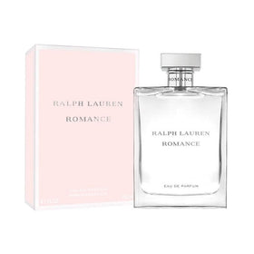 Ralph Lauren Romance gift-ready box and bottle display for shelf appeal.