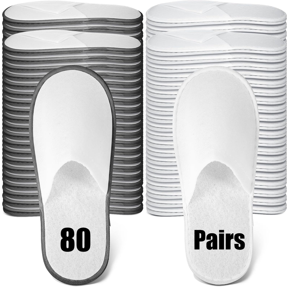 Ramede 80-pair non-slip slippers bulk pack for hotel guests and events.