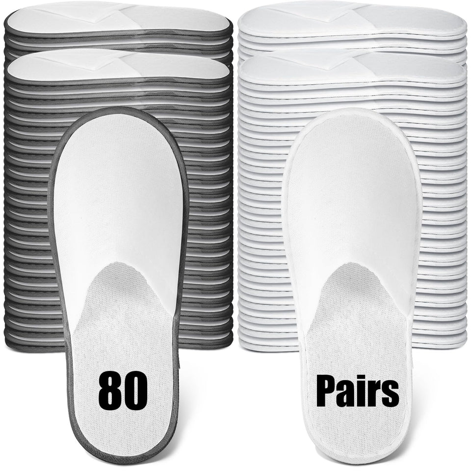 Ramede 80-pair non-slip slippers bulk pack for hotel guests and events.
