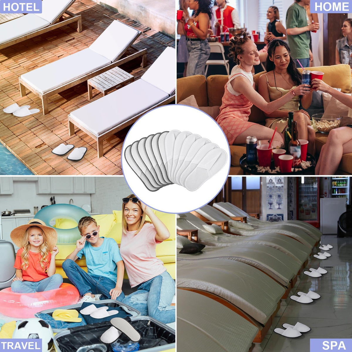 Ramede disposable slippers EVA sole emphasizes convenient, no-cleanup guest use.
