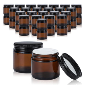 RAMFIYN 2oz amber glass jar with lid, sturdy seal for creams